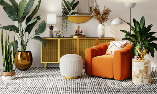 Tropisch angehauchter Wohnbereich